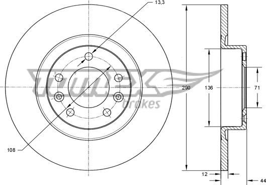 TOMEX brakes TX 73-68 - Тормозной диск autospares.lv