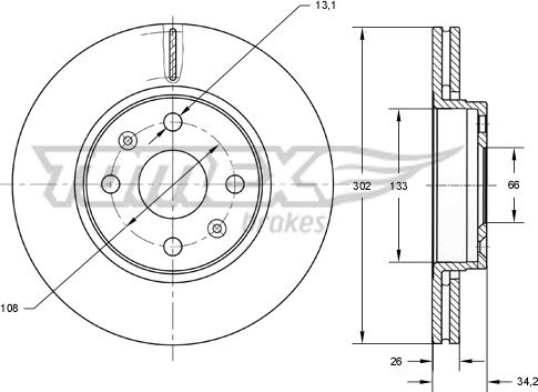 TOMEX brakes TX 73-62 - Тормозной диск autospares.lv