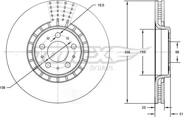 TOMEX brakes TX 73-09 - Тормозной диск autospares.lv