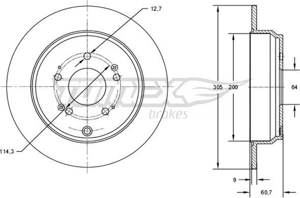 TOMEX brakes TX 73-04 - Тормозной диск autospares.lv