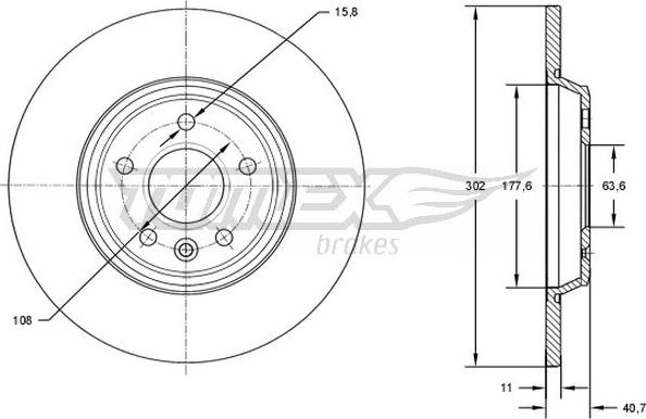 TOMEX brakes TX 73-08 - Тормозной диск autospares.lv