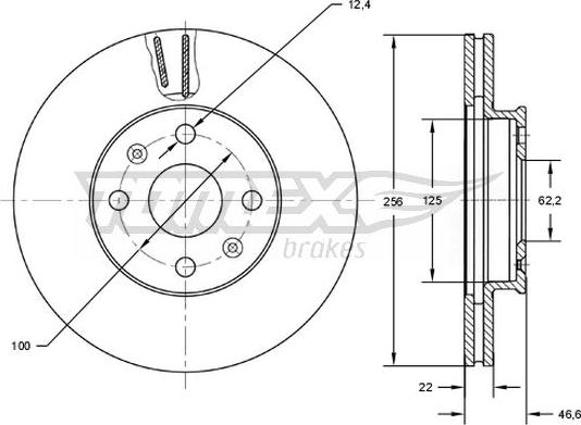 TOMEX brakes TX 73-03 - Тормозной диск autospares.lv