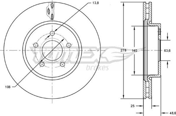 TOMEX brakes TX 73-02 - Тормозной диск autospares.lv