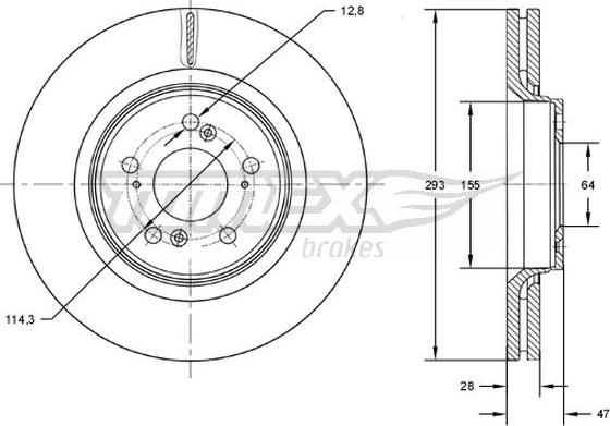 TOMEX brakes TX 73-07 - Тормозной диск autospares.lv