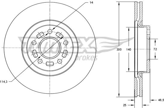 TOMEX brakes TX 73-19 - Тормозной диск autospares.lv