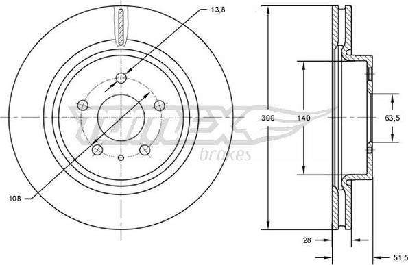 TOMEX brakes TX 73-14 - Тормозной диск autospares.lv