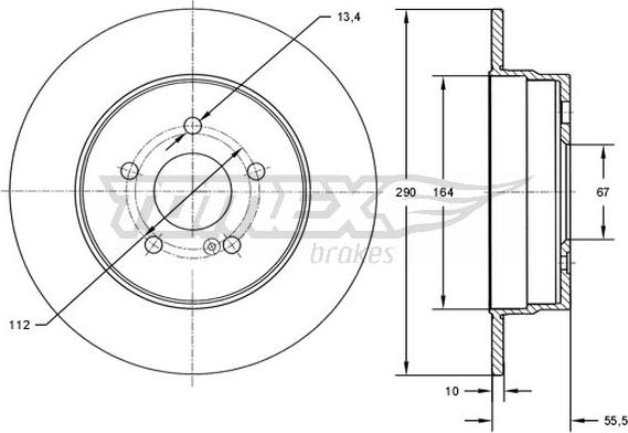 TOMEX brakes TX 73-10 - Тормозной диск autospares.lv