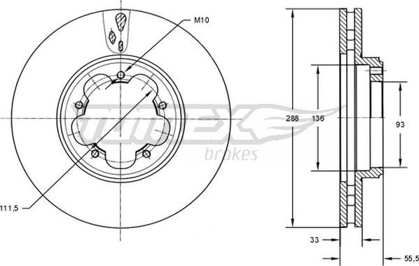 TOMEX brakes TX 73-11 - Тормозной диск autospares.lv