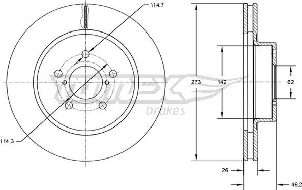 TOMEX brakes TX 73-12 - Тормозной диск autospares.lv