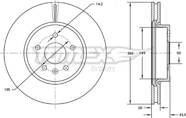 TOMEX brakes TX 73-17 - Тормозной диск autospares.lv