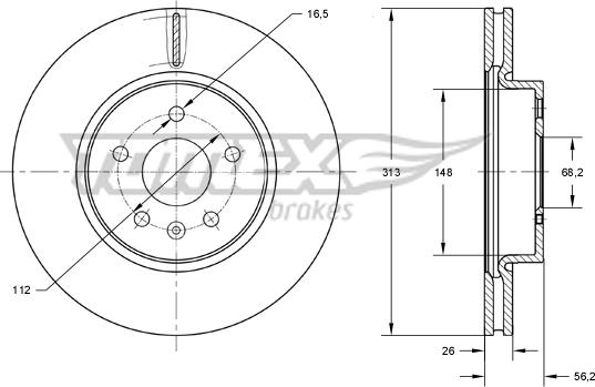 TOMEX brakes TX 73-89 - Тормозной диск autospares.lv