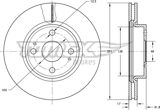 TOMEX brakes TX 73-87 - Тормозной диск autospares.lv