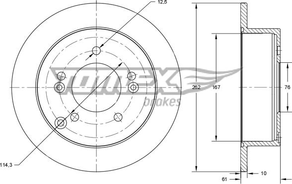 TOMEX brakes TX 73-36 - Тормозной диск autospares.lv
