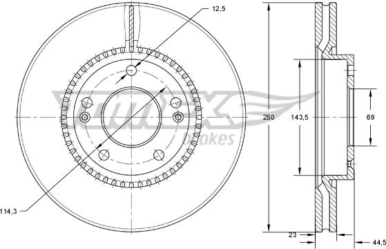 TOMEX brakes TX 73-30 - Тормозной диск autospares.lv