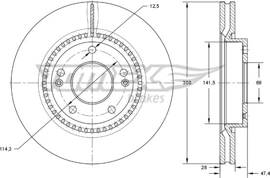 TOMEX brakes TX 73-31 - Тормозной диск autospares.lv