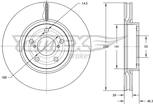 TOMEX brakes TX 73-25 - Тормозной диск autospares.lv