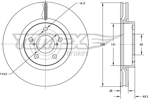 TOMEX brakes TX 73-23 - Тормозной диск autospares.lv