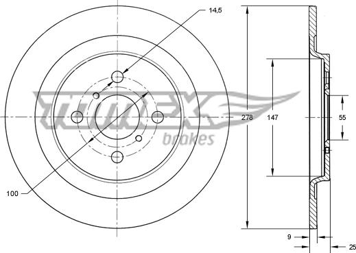 TOMEX brakes TX 73-27 - Тормозной диск autospares.lv