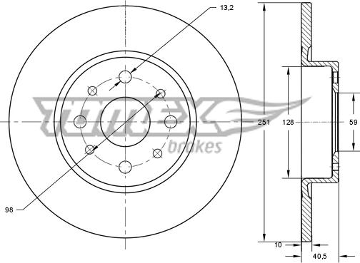 TOMEX brakes TX 73-75 - Тормозной диск autospares.lv