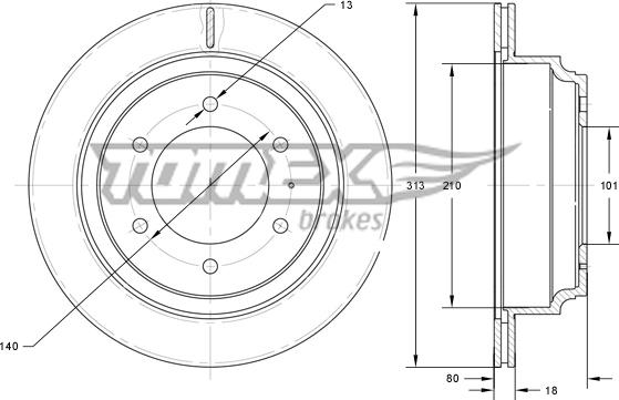 TOMEX brakes TX 73-70 - Тормозной диск autospares.lv