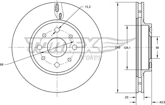 TOMEX brakes TX 73-73 - Тормозной диск autospares.lv