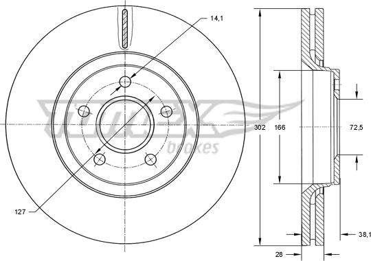 TOMEX brakes TX 73-77 - Тормозной диск autospares.lv