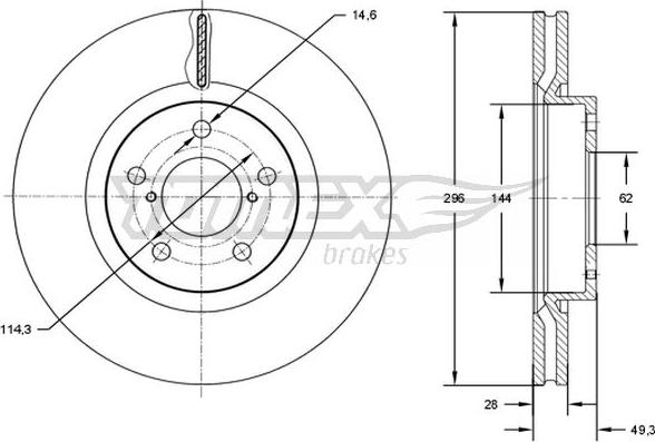 TOMEX brakes TX 72-94 - Тормозной диск autospares.lv