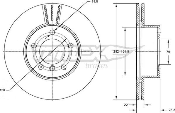 TOMEX brakes TX 72-95 - Тормозной диск autospares.lv