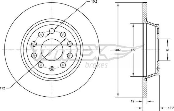 TOMEX brakes TX 72-92 - Тормозной диск autospares.lv