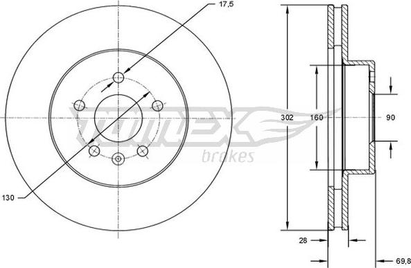 TOMEX brakes TX 72-46 - Тормозной диск autospares.lv