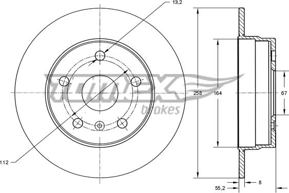 TOMEX brakes TX 72-43 - Тормозной диск autospares.lv