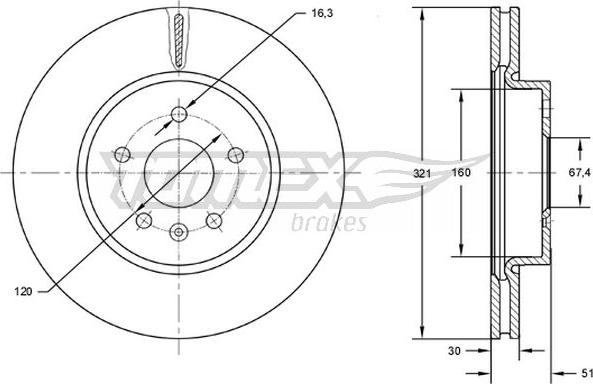 TOMEX brakes TX 72-55 - Тормозной диск autospares.lv