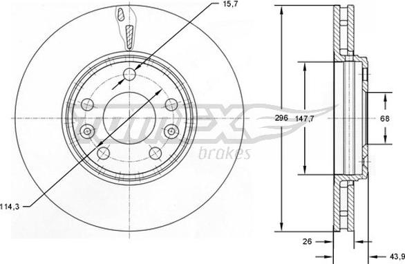 TOMEX brakes TX 72-51 - Тормозной диск autospares.lv