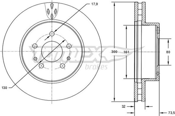 TOMEX brakes TX 72-57 - Тормозной диск autospares.lv