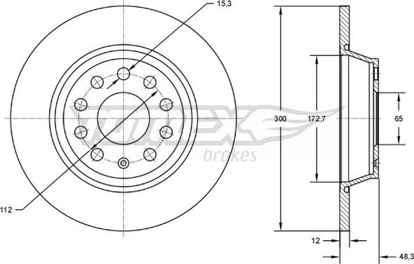 TOMEX brakes TX 72-69 - Тормозной диск autospares.lv