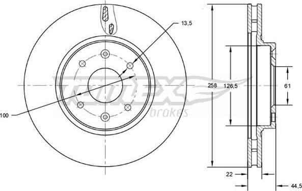 TOMEX brakes TX 72-60 - Тормозной диск autospares.lv