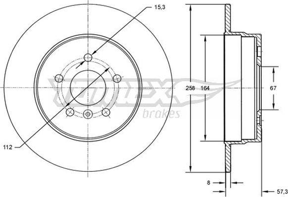 TOMEX brakes TX 72-68 - Тормозной диск autospares.lv