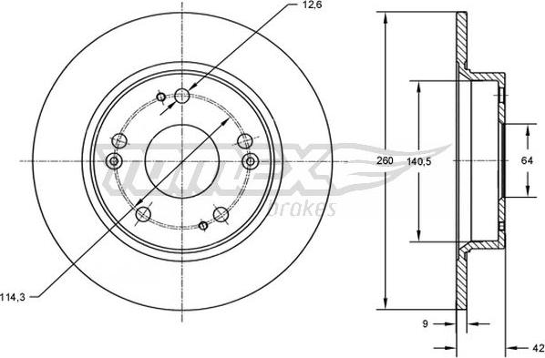 TOMEX brakes TX 72-62 - Тормозной диск autospares.lv