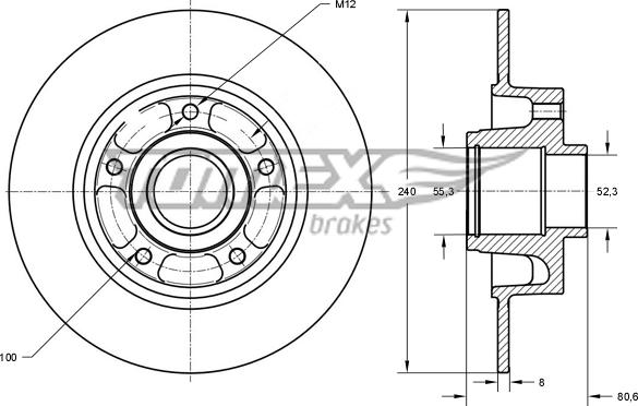 TOMEX brakes TX 72-011 - Тормозной диск autospares.lv