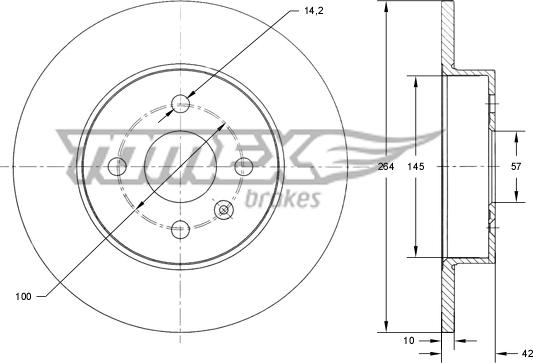 TOMEX brakes TX 72-08 - Тормозной диск autospares.lv