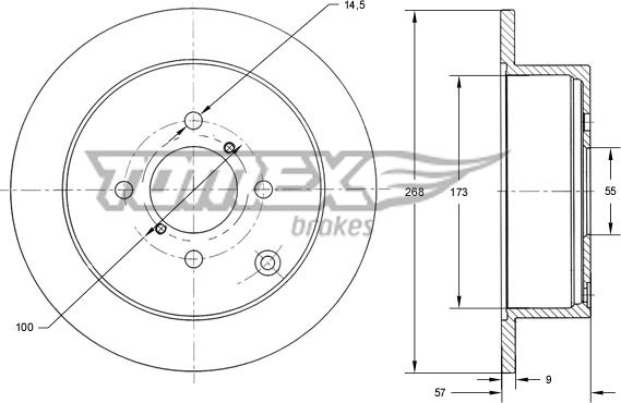 TOMEX brakes TX 72-19 - Тормозной диск autospares.lv