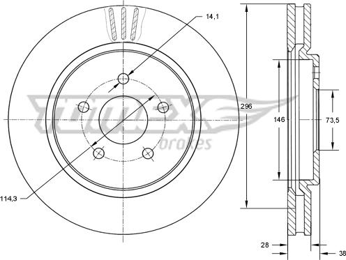 TOMEX brakes TX 72-16 - Тормозной диск autospares.lv