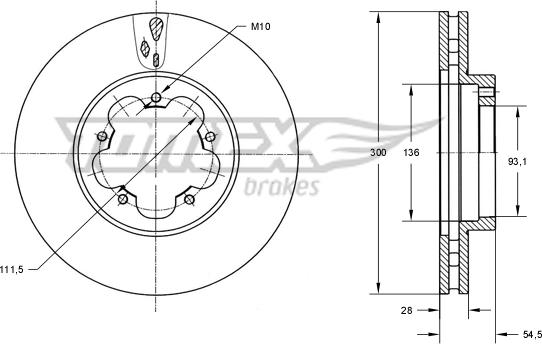 TOMEX brakes TX 72-13 - Тормозной диск autospares.lv