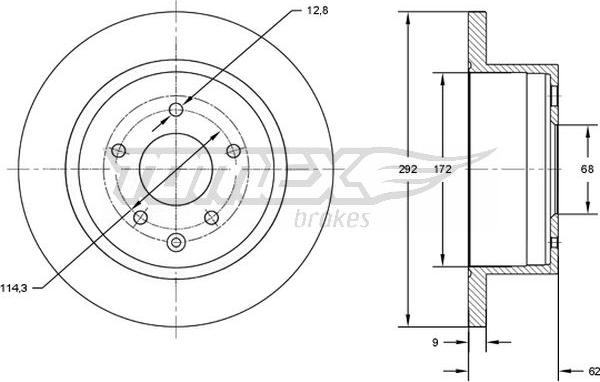 TOMEX brakes TX 72-89 - Тормозной диск autospares.lv