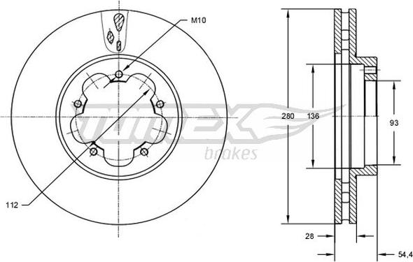 TOMEX brakes TX 72-84 - Тормозной диск autospares.lv