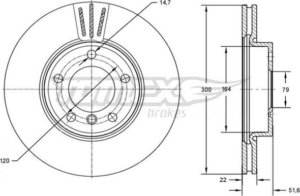 TOMEX brakes TX 72-85 - Тормозной диск autospares.lv