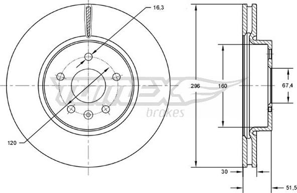 TOMEX brakes TX 72-88 - Тормозной диск autospares.lv