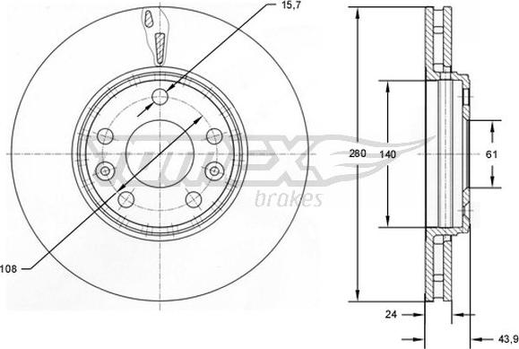 TOMEX brakes TX 72-82 - Тормозной диск autospares.lv