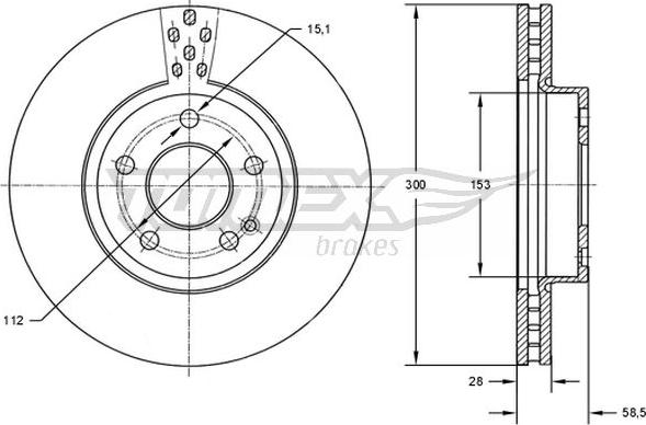 TOMEX brakes TX 72-31 - Тормозной диск autospares.lv