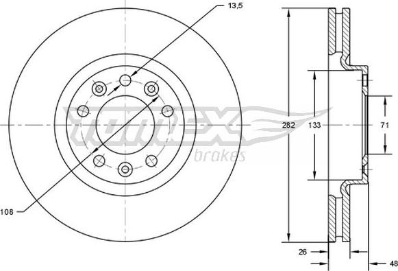 TOMEX brakes TX 72-24 - Тормозной диск autospares.lv